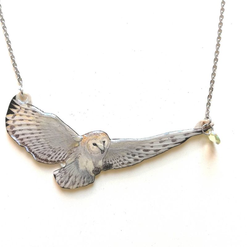 Barn owl necklace, owl necklace, owl jewelry, barn owl, necklace, unique necklace, barn owl gift, jewelry for her, owl lover
