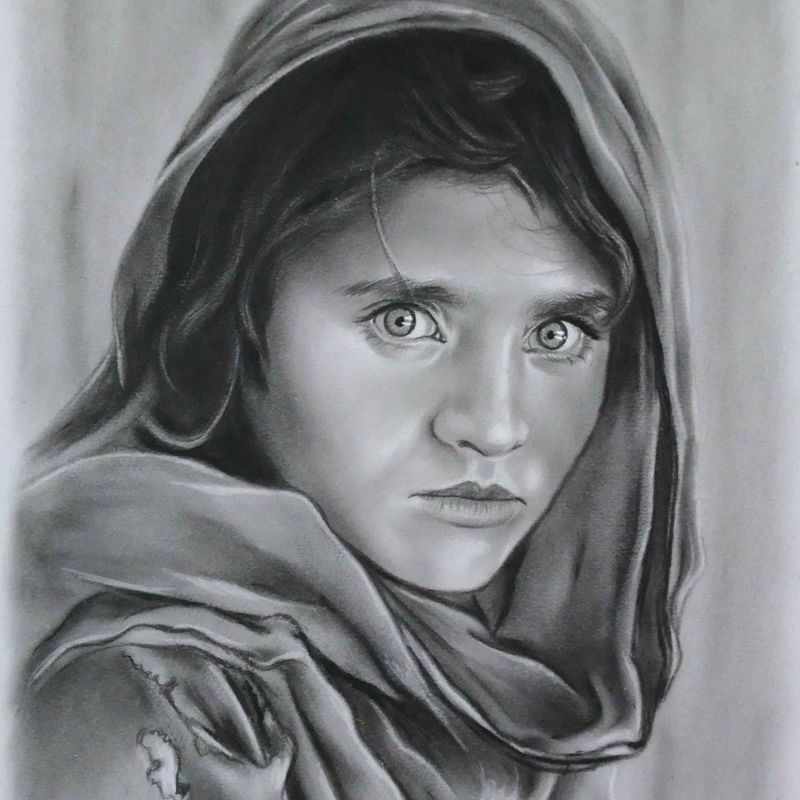 Custom portrait from photo, Oil on paper