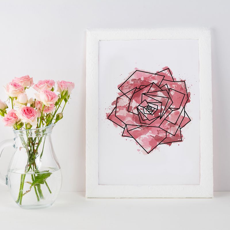Red rose print, rose print
