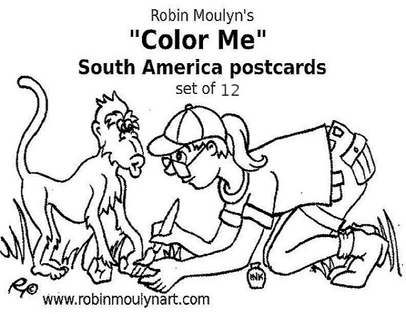 Robin Moulyn's "Color Me" South America Postcards Set of 12