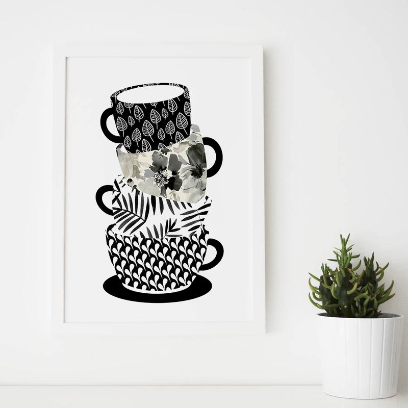Coffee lover gift, modern kitchen art,