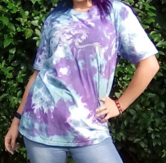 Dragon Tie Dye T-shirt. Unisex Tie Dye T-shirt, Boho, Hippy, Women's, Men's, Gift for Him, Gift for Her