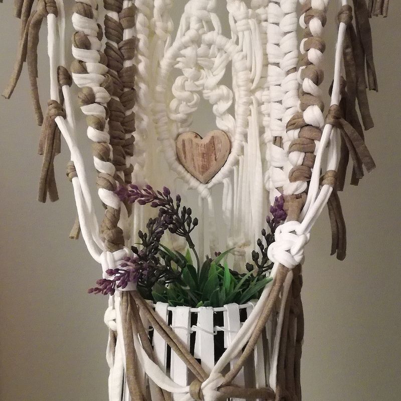 Suporte flores Entrançado Macramé