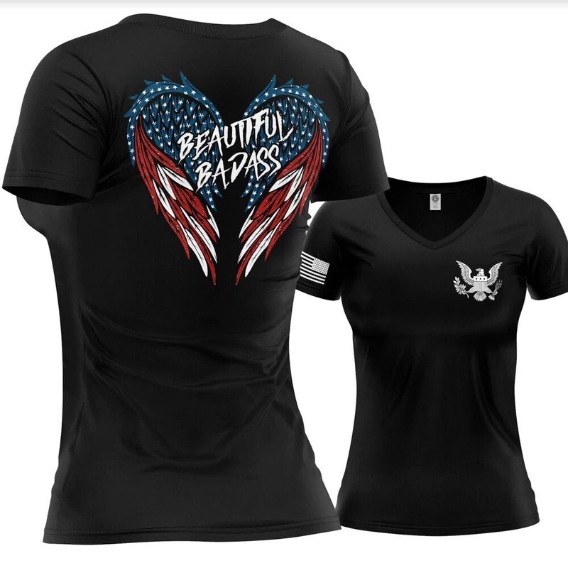 Beautiful Badass Women’s Military T-Shirt | Patriotic & Stylish