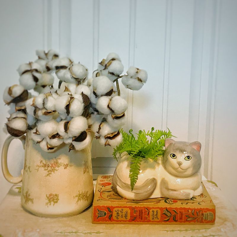 Vintage cat planter | Vintage cat decor | vintage cat Storage | cat lover gift
