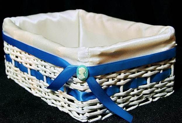 DIY basket from newspaper tubes