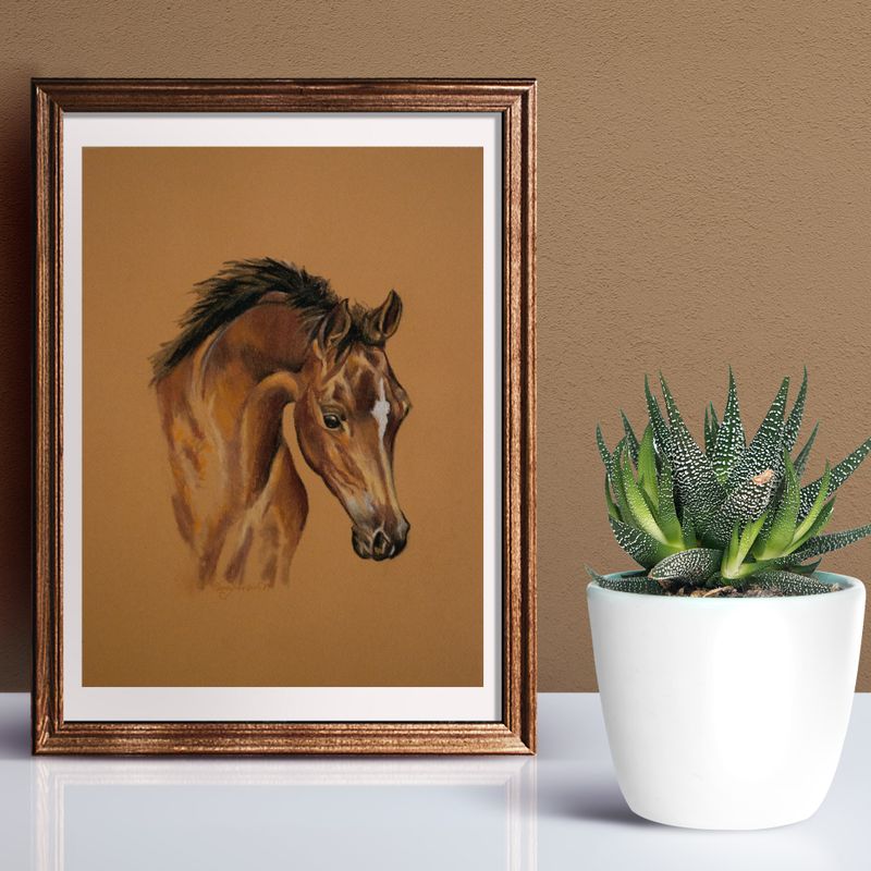 Pastel Baby Foal Original Drawing