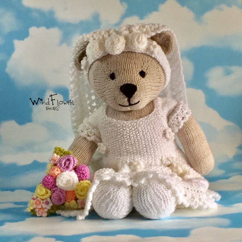 Hand knitted one of a kind teddy bear - Bartsia.