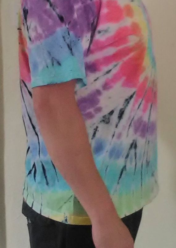 Rainbow with Black Stripes Tie Dye T-shirt