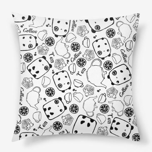 A pillow with panda-pattern