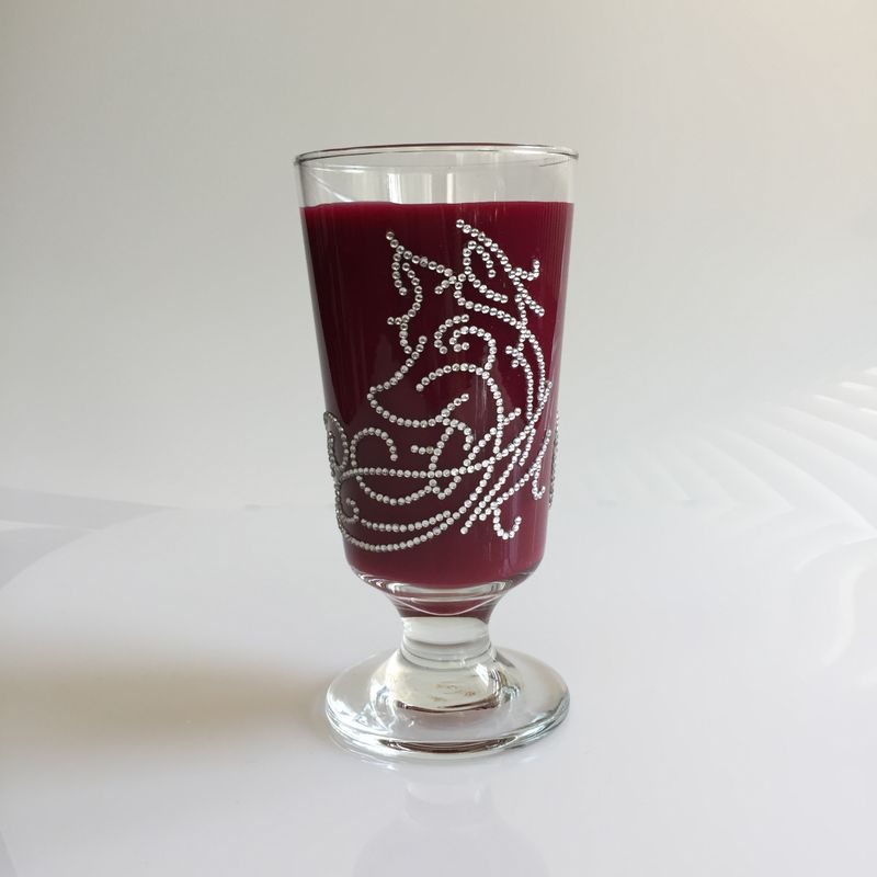 Handmade decorative footed short highball glass