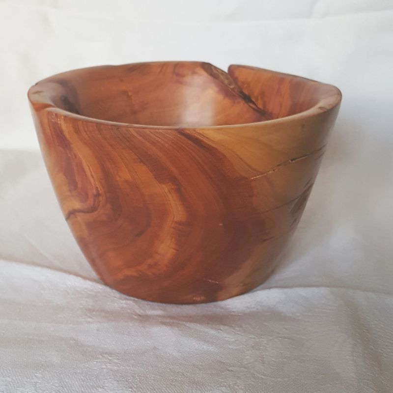 Handmade Plum Wood Fruit Bowl , Decorative Bowl, Woodturning Bowl, Candy Bowl, Beautiful Wood Grain and Color
