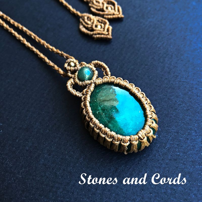 AMAZONITE MACRAME NECKLACE