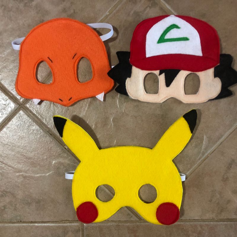 Felt Pokémon Inspired Masks, dramatic play, playtime fun, costume accessories