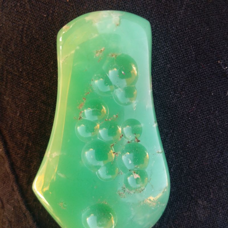 Carved Australian chrysoprase abstract cabochon