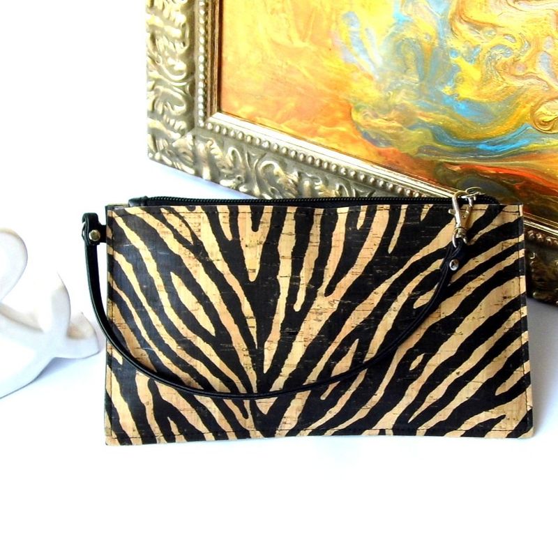 Vegan Leather Passport Wristlet Pouch