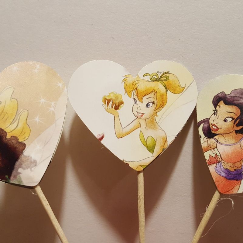 Tinkerbell cupcake topper, cupcake toppers, cake toppers, drink stirer, birthday decorations, party decorations, baby shower decorations, fairies, fruit skewer