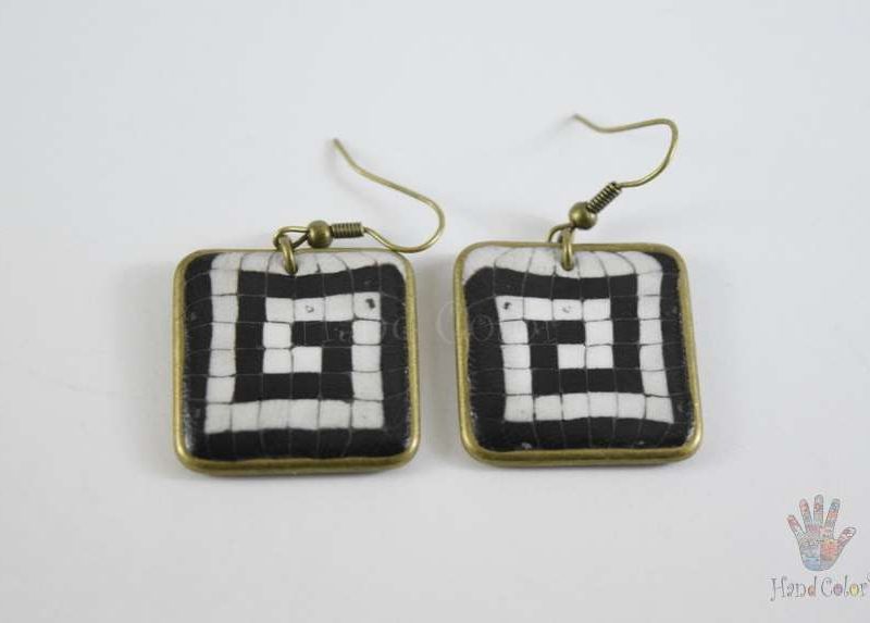 Portuguese Cobblestone Squared Earrings - BQDC-5-28