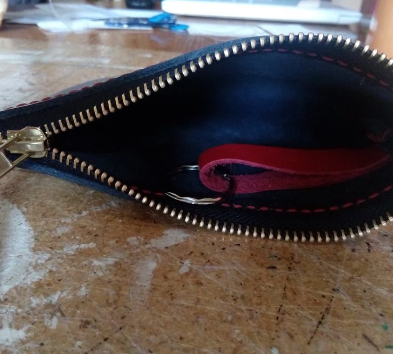 Leather key and money holder