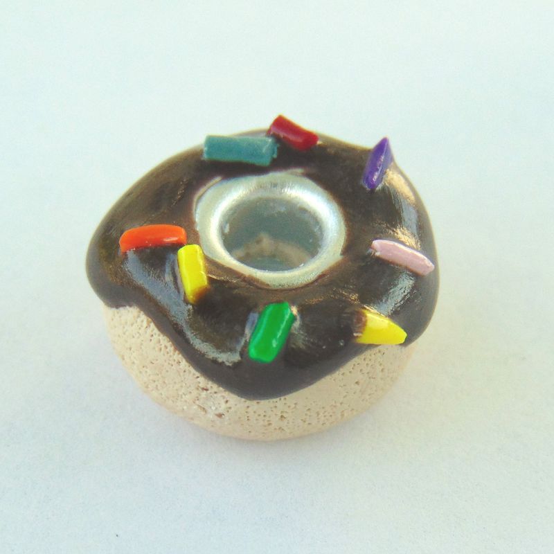 Chocolated Frosted Donut Charm Bracelet Bead