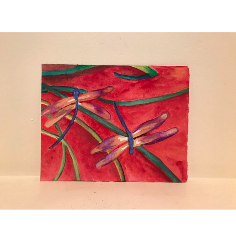Original Watercolor Painting- Dragonflies