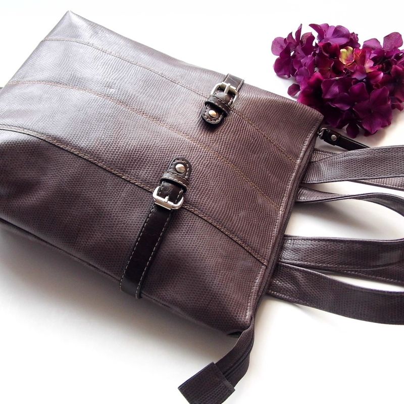 SOLD!! Small Women's Backpack, Purple Mini Backpack Purse, Vegan leather, Brown bag, Minimalist woman’s rucksack, Gift for her