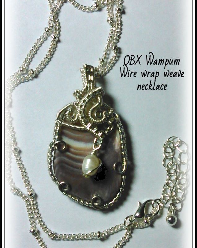 OBX Wampum-wire wrap weave necklace