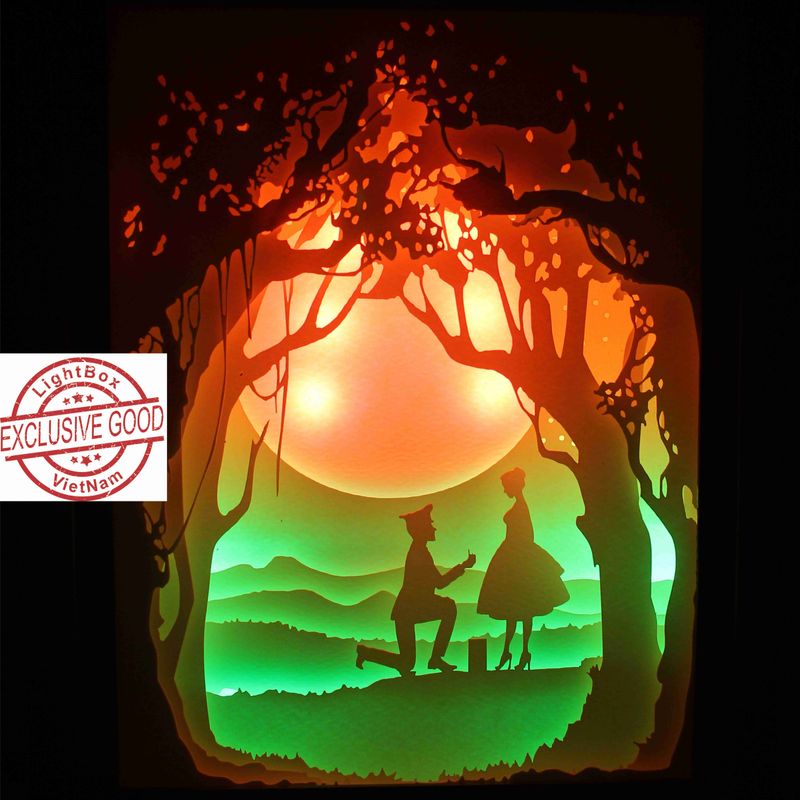 Paper cut light box Soldier Love Shadow box DreamBox A Laser Cut Reproduction Paper cut Light Box