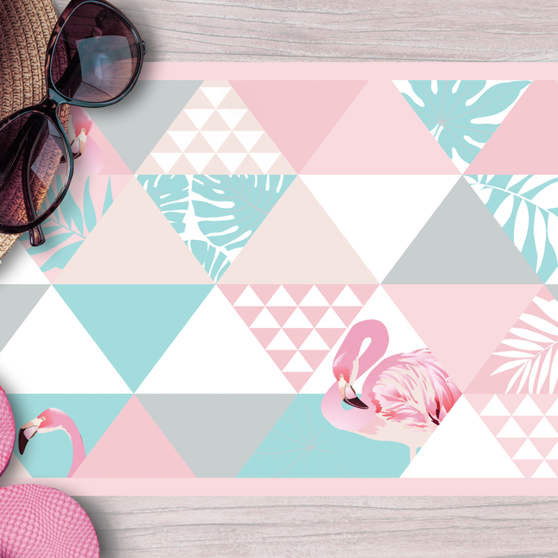 Flamingo Love colors , PVC Carpet, Home Decor, Area Rug, Floor Rug, Linoleum Rug, Kitchen Rug, Colorful Rugs, New Home Gift, Home Design