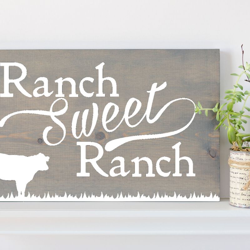 Ranch Sweet Ranch, Ranch Sign, Cow Sign, Farmhouse Decor, Rustic Decor, Gifts under 50, Ranch Style, Cattle, Wooden Sign, Gifts for Rancher