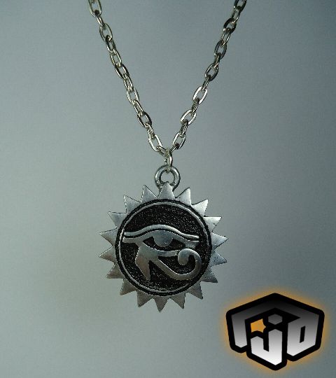 Silver All Seing Eye Pendant - Sun Medallion - Eye Medallion - Egyptian Necklace - Egyptian Pendant - All Seing Eye