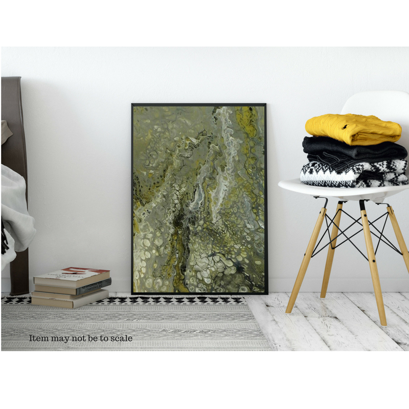 Large Abstract Acrylic Painting, Contemporary Wall Art, Acrylic Fluid Paintings, Black and Grey Painting, Silver Abstract Painting