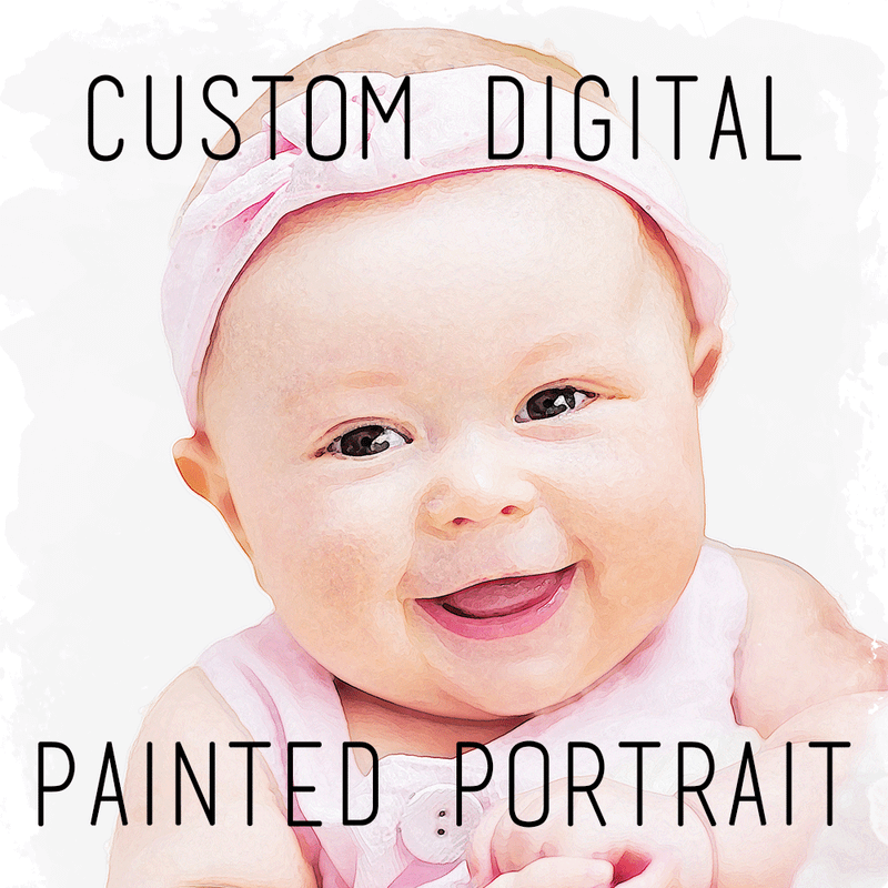 Digital painted portrait from photo