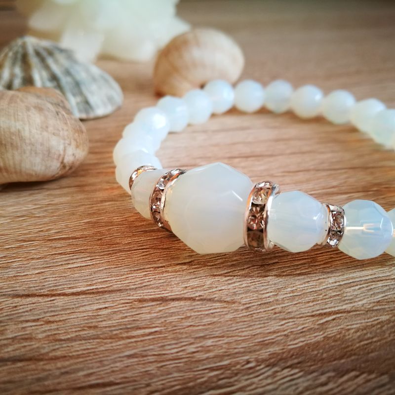 Gemstone braclet with earrings with Swarovski