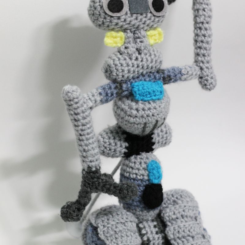 Johnny 5 robot Short Circuit 1986 film Chibi Plushie Amigurumi Stuffed Toy Doll Handmade Softies Gift Baby Crochet Knit Inspired Plush