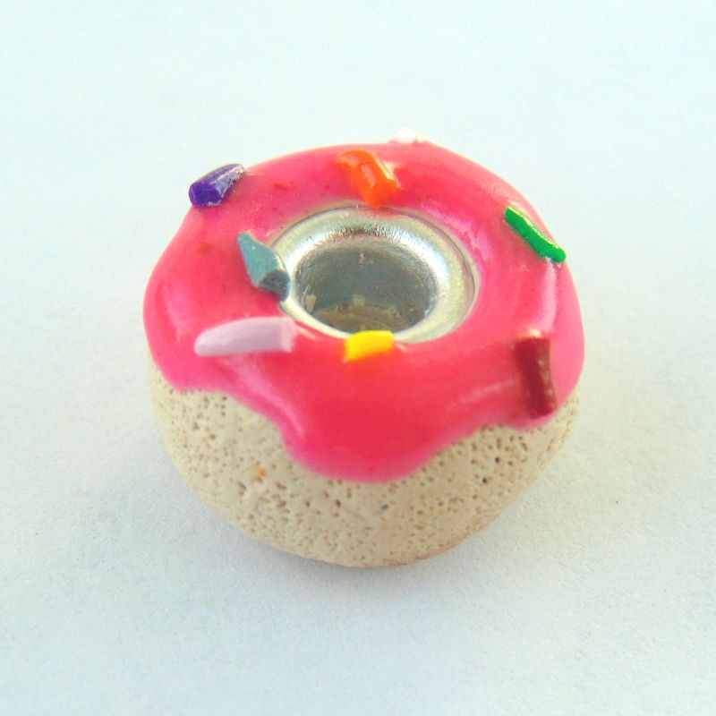 Pink Donut Charm Bracelet Bead