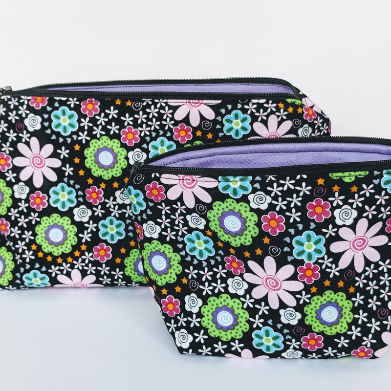 Matching Travel Cases, Makeup Bag, Women's Travel Bag, Zipper Bag, Gift under 20