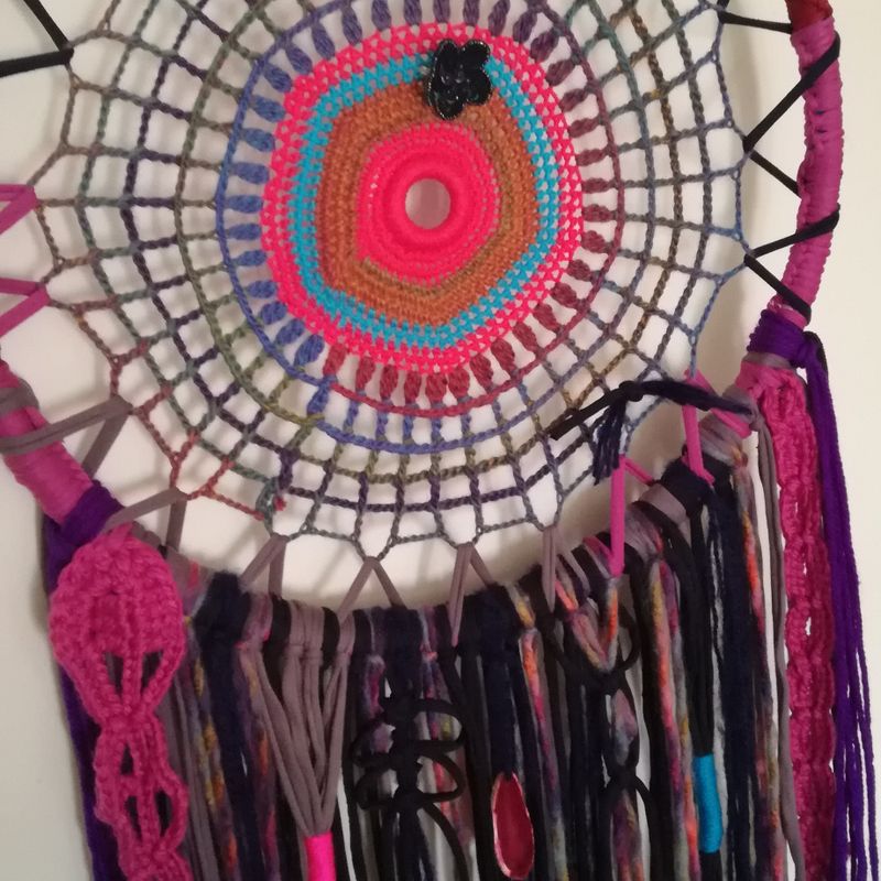 Caça-sonho Mandala Colorido