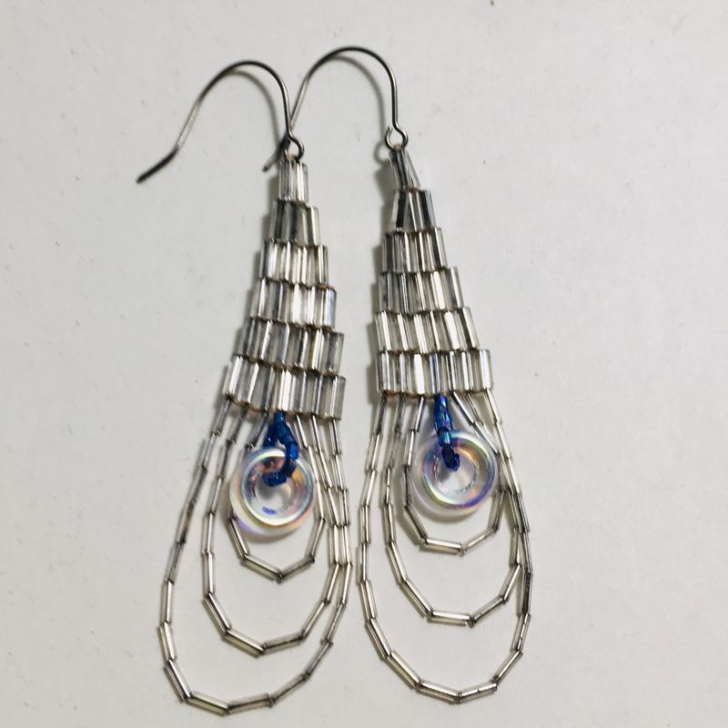 Spirit Micro mirror beaded earrings
