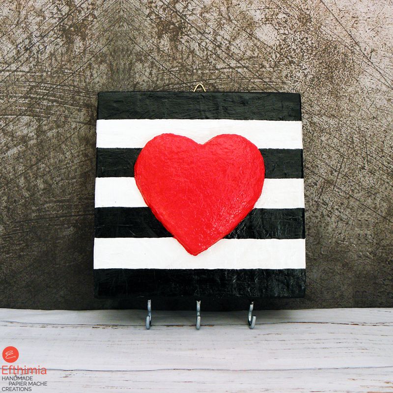 Wall Key Holder With A Red Heart