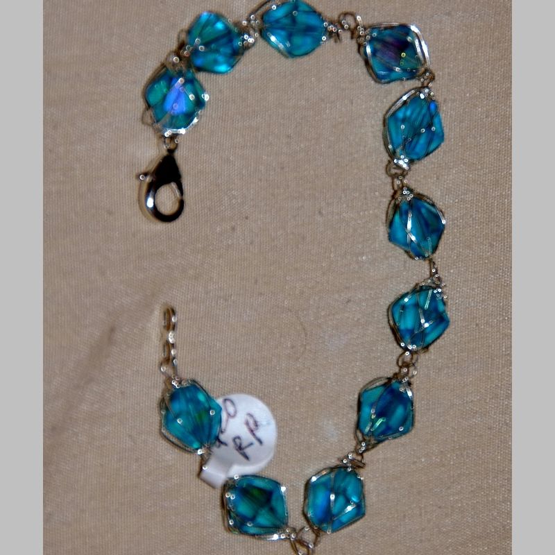 turquoise caged crystal bracelet