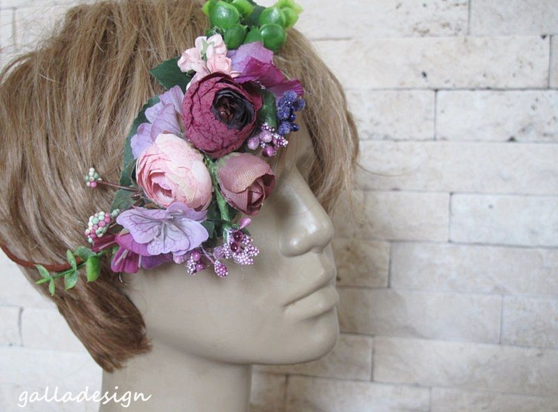 Floral hair piece. Beach wedding hair piece, fabric flowers,
