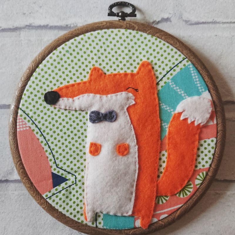 Felt Mr Fox Textile Wall Art