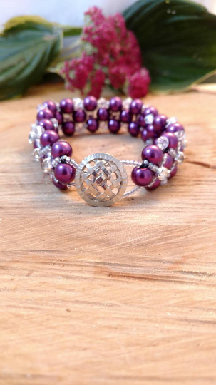 Purple Woven Beaded Bracelet
