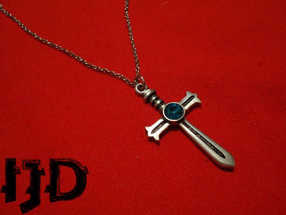 Silver Gothic Cross Necklace - Gothic Pendant - Cross Necklace - Sword Necklace - Alternative Jewelry - Gothic Medallion