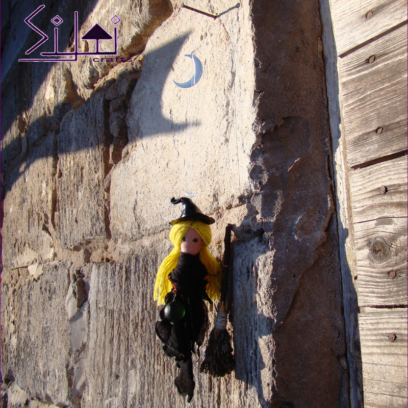 Witch decor, Hanging witch decor, Cute witch, Witch ornament, Rustic witch, Magic witch home decor, Kitchen witch home decor