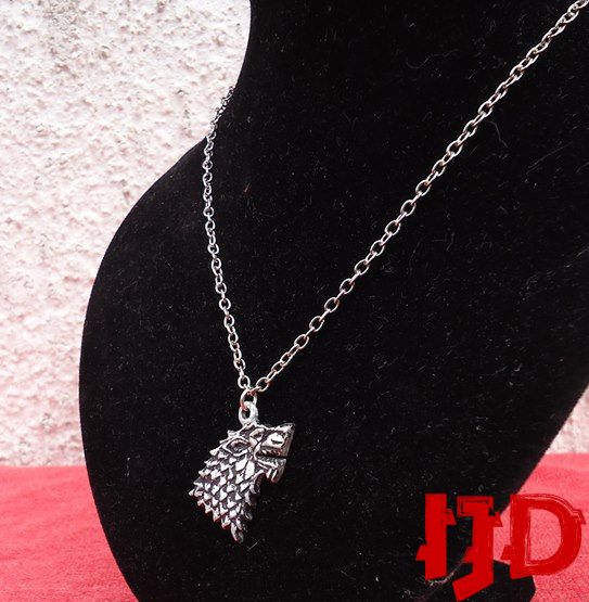 Stark Necklace  - Wolf Necklace - Game of Thrones - House Stark Sigil - Silver Wolf Necklace - Wolf Ornament - Silver Wolf Jewelry