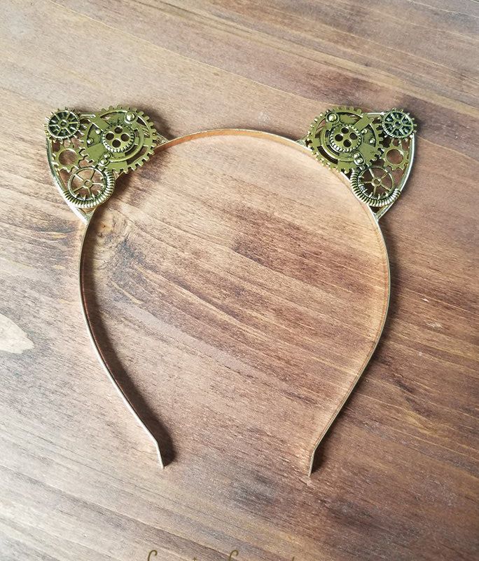 Steampunk Cat Ears/Wire Wrapped Cat Ears Headband/Cat Headband/Cat Ear Tiara/Cat Ears Head Band/Kitty Ears/Cat Ears Cosplay/Cat Ears