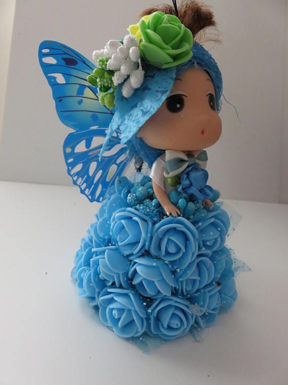 ANGEL CHRISTMAS ORNAMENT, BLUE DOLL ORNAMENT, FLOWER DOLL BELL ORNAMENT