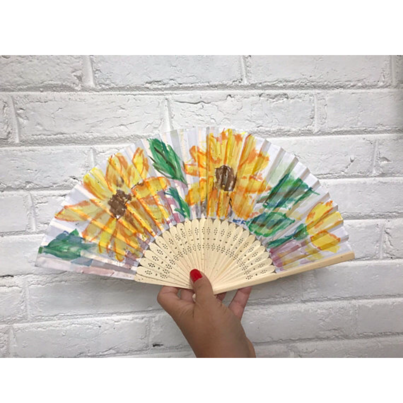 Sunflowers Hand Painted Hand Fan